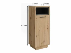 New Armario para la ropa sucia roble artesanal/antracita 38x30x93 beatrice Columna De Baño