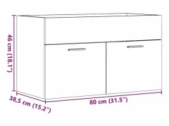 Outlet vidaxl Armario para lavabo contrachapada color roble 80x38,5x46 cm Marru00f3n