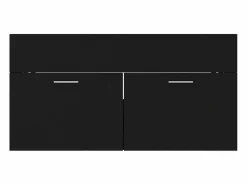 vidaxl Armario para lavabo madera contrachapada 90x38,5x46 cm Negro