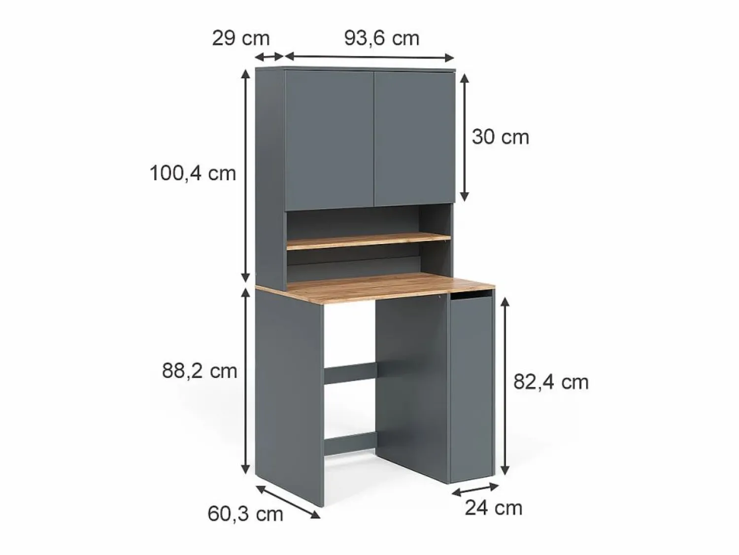 Outlet Vicco Armario para lavadora antracita/roble dorado 93.6x60.3x88.2 viktor Gris antracita