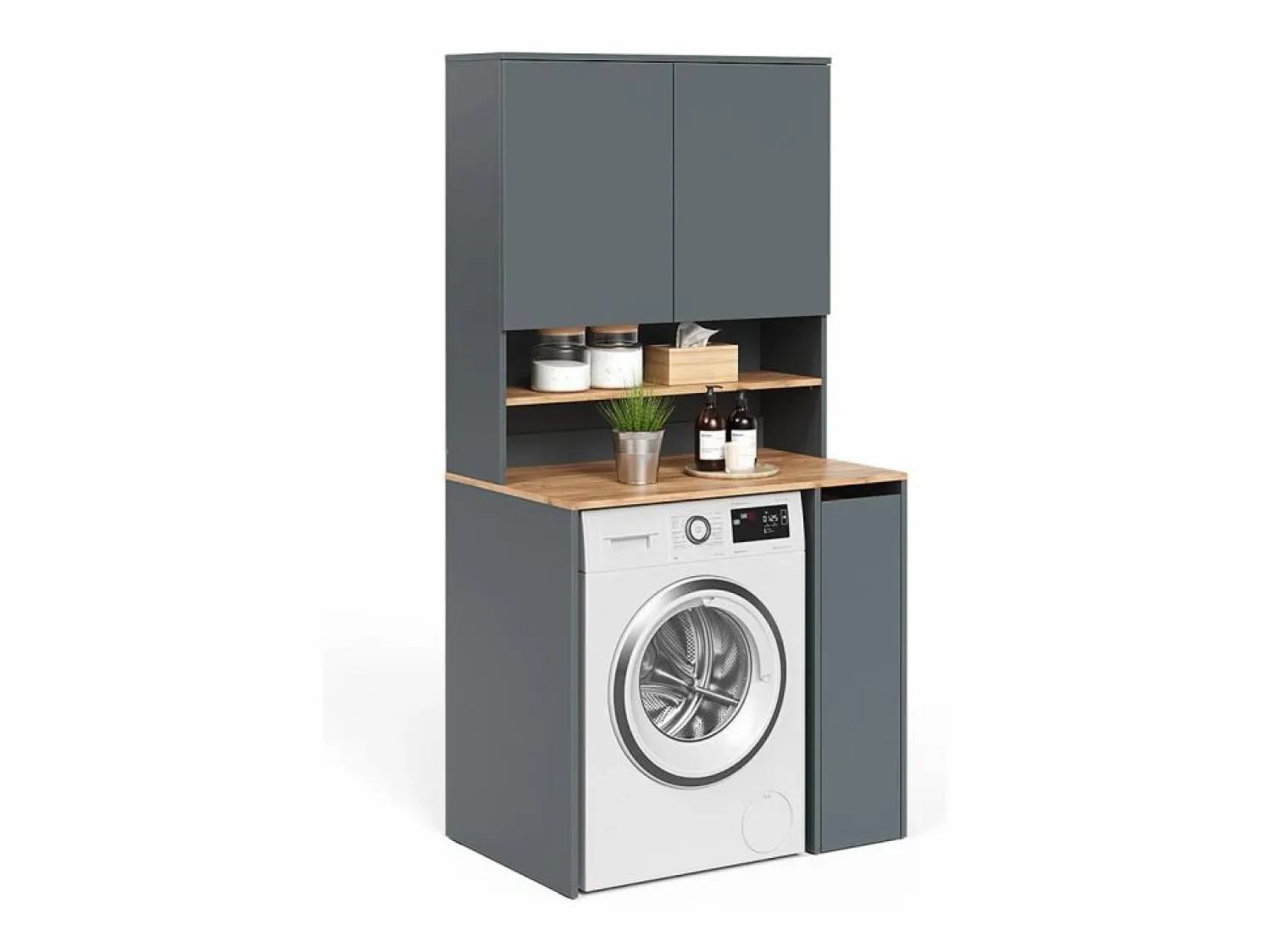 Outlet Vicco Armario para lavadora antracita/roble dorado 93.6x60.3x88.2 viktor Gris antracita