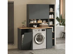Outlet Vicco Armario para lavadora antracita/roble dorado 93.6x60.3x88.2 viktor Gris antracita