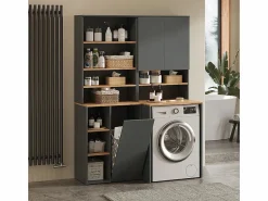 Vicco Armario para lavadora antracita/roble dorado 66x60x88.2 viktor