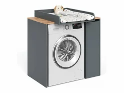 Vicco Armario para lavadora antracita/roble dorado 93.6x60.3x88.2 viktor