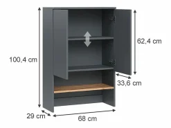 Outlet Armario para lavadora antracita/roble dorado 68x29x100.4 viktor Mueble Para Lavadora