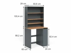 Vicco Armario para lavadora antracita/roble dorado 93.6x60x88.2 viktor