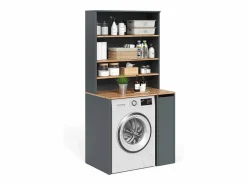 Vicco Armario para lavadora antracita/roble dorado 93.6x60x88.2 viktor