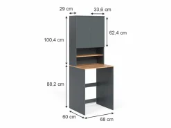 Vicco Armario para lavadora antracita/roble dorado 68x60x88.2 viktor