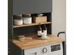 Vicco Armario para lavadora antracita/roble dorado 68x60x88.2 viktor
