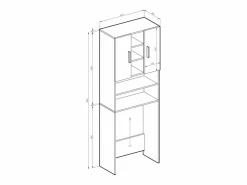 Vicco Armario para lavadora 64x25.6x190 luis Blanco