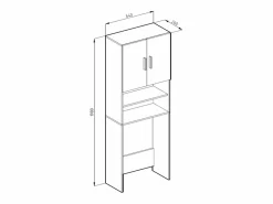 Vicco Armario para lavadora /sonoma 64x26x190