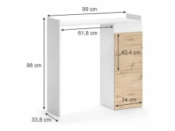 Clearance Vicco Armario para lavadora 99x33.8x98 alf Blanco