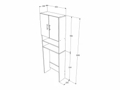 Armario para lavadora haaus Fyn, , 65 x 27 x 190 cm