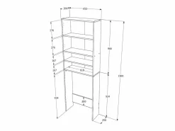 Armario para lavadora haaus Fyn, , 65 x 27 x 190 cm