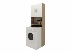 Armario para lavadora haaus Fyn, Sonoma Roble/Blanco, 65 x 27 x 190 cm