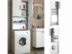Vicco Armario para lavadora hormigón 64x26x190 Gris claro