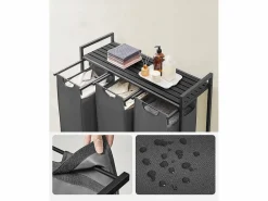 New Armario para ropa Valora de 3 x 38 L, y negro | Tres compartimentos Gris