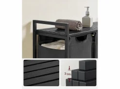 New Armario para ropa Valora de 3 x 38 L, y negro | Tres compartimentos Gris