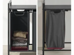 New Armario para ropa Valora de 3 x 38 L, y negro | Tres compartimentos Gris