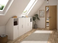 Vente-unique Armario para techo abuhardillado con 6 puertas y 2 estantes color - ADEZIO