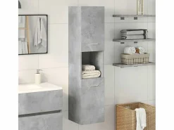 Sale Armario pared baño madera ingeniería hormigón 30x30x130 cm Columna De Baño