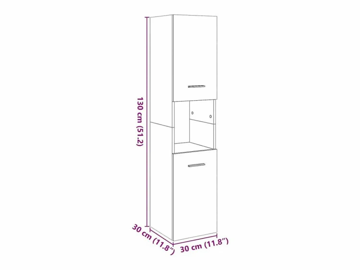 Sale Armario pared baño madera ingeniería hormigón 30x30x130 cm Columna De Baño