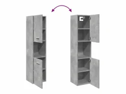 Sale Armario pared baño madera ingeniería hormigón 30x30x130 cm Columna De Baño