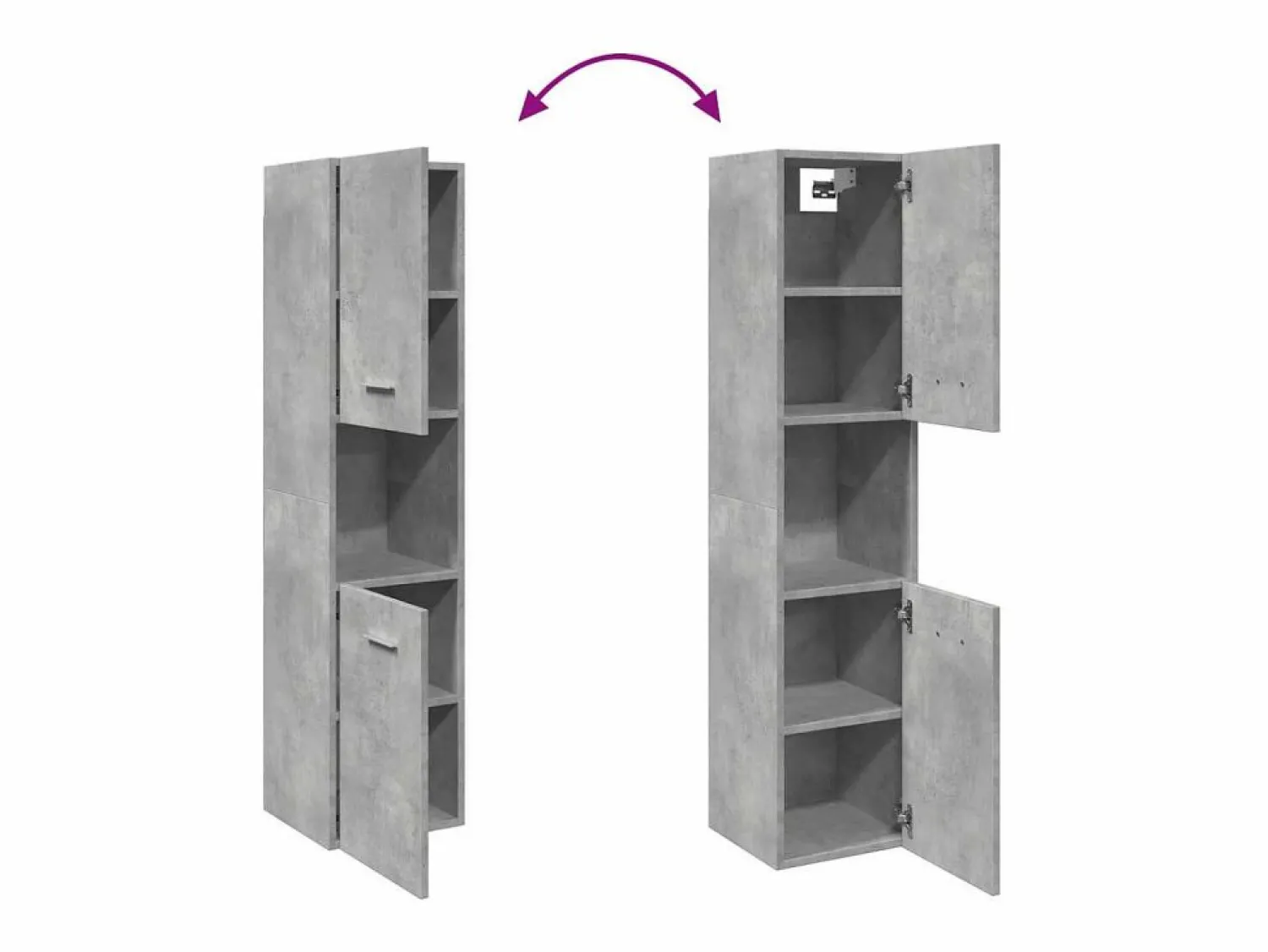 Sale Armario pared baño madera ingeniería hormigón 30x30x130 cm Columna De Baño