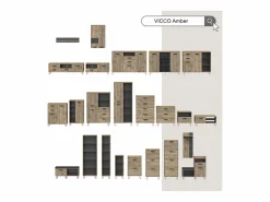 Outlet Vicco Armario roble wotan 80x38x172 amber Color natural oscuro