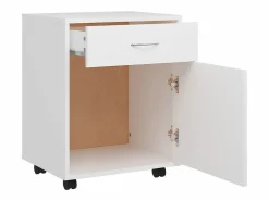 Clearance vidaxl Armario rodante de madera contrachapada 45x38x54 cm Blanco