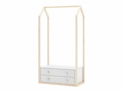 Outlet Calicosy Armario ropero con 2 cajones L80 cm - Esteban Blanco