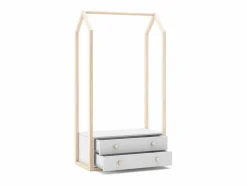 Outlet Calicosy Armario ropero con 2 cajones L80 cm - Esteban Blanco
