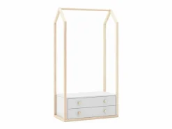 Outlet Calicosy Armario ropero con 2 cajones L80 cm - Esteban Blanco