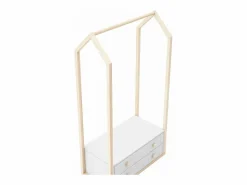 Outlet Calicosy Armario ropero con 2 cajones L80 cm - Esteban Blanco