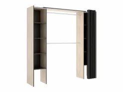 Vente-unique Armario ropero extensible 2 estanterías DORIAN Color roble y antracita