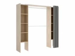 Outlet Vente-unique Armario ropero extensible 2 estanterías DORIAN Color roble Color natural claro