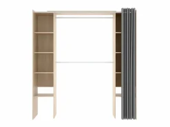 Outlet Vente-unique Armario ropero extensible 2 estanterías DORIAN Color roble Color natural claro