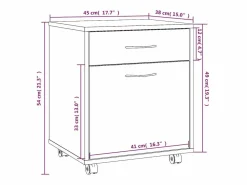 Best vidaxl Armario ruedas madera contrachapada roble ahumado 45x38x54 cm Color natural claro