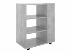 Outlet vidaxl Armario ruedas madera contrachapada hormigón 60x35x75 cm Gris