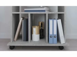 vidaxl Armario ruedas madera contrachapada hormigón 60x45x60 cm