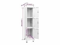 Discount Armario taquilla con 3 compartimentos 38x45x180 cm Cajonera De Escritorio