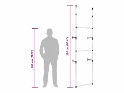 Sale vidaxl Armario telescópico con barras de aluminio Plateado