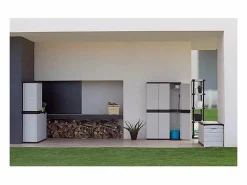 Armario Titanium Ext. 3 Puertas 4 Estantes Escobero resina 105x176x41 cm