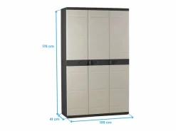 Armario Titanium Ext. 3 Puertas 4 Estantes Escobero resina 105x176x41 cm