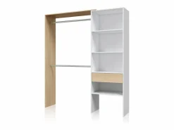 Armario Vestidor Aura Blanco Artik (Blanco Mate) - Roble Canadian Armario