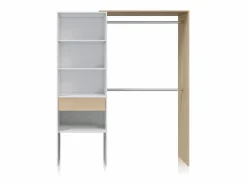 Armario Vestidor Aura Blanco Artik (Blanco Mate) - Roble Canadian Armario