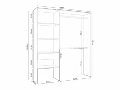 Armario Vestidor Aura Blanco Artik (Blanco Mate) - Roble Canadian Armario