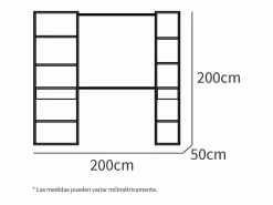 Hot Armario vestidor Cloe acabado 200 CM (ALTO) X 200 CM (ANCHO) X 50 CM (FONDO) Armario Abierto, Vestidor