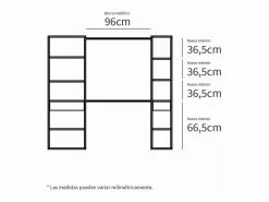 Hot Armario vestidor Cloe acabado 200 CM (ALTO) X 200 CM (ANCHO) X 50 CM (FONDO) Armario Abierto, Vestidor