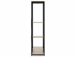 VS Venta-stock Armario vestidor Jana 3 estantes 2 Barras, Color Roble/Negro Marru00f3n
